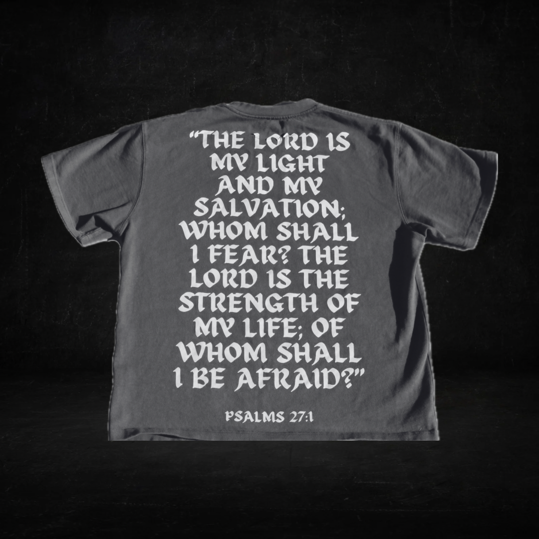 Psalms 27:1 T Shirt (Grey)