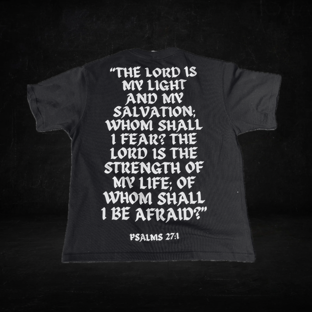 Psalms 27:1 T Shirt (Black)