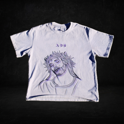 Psalms 27:1 T Shirt (White & Purple)